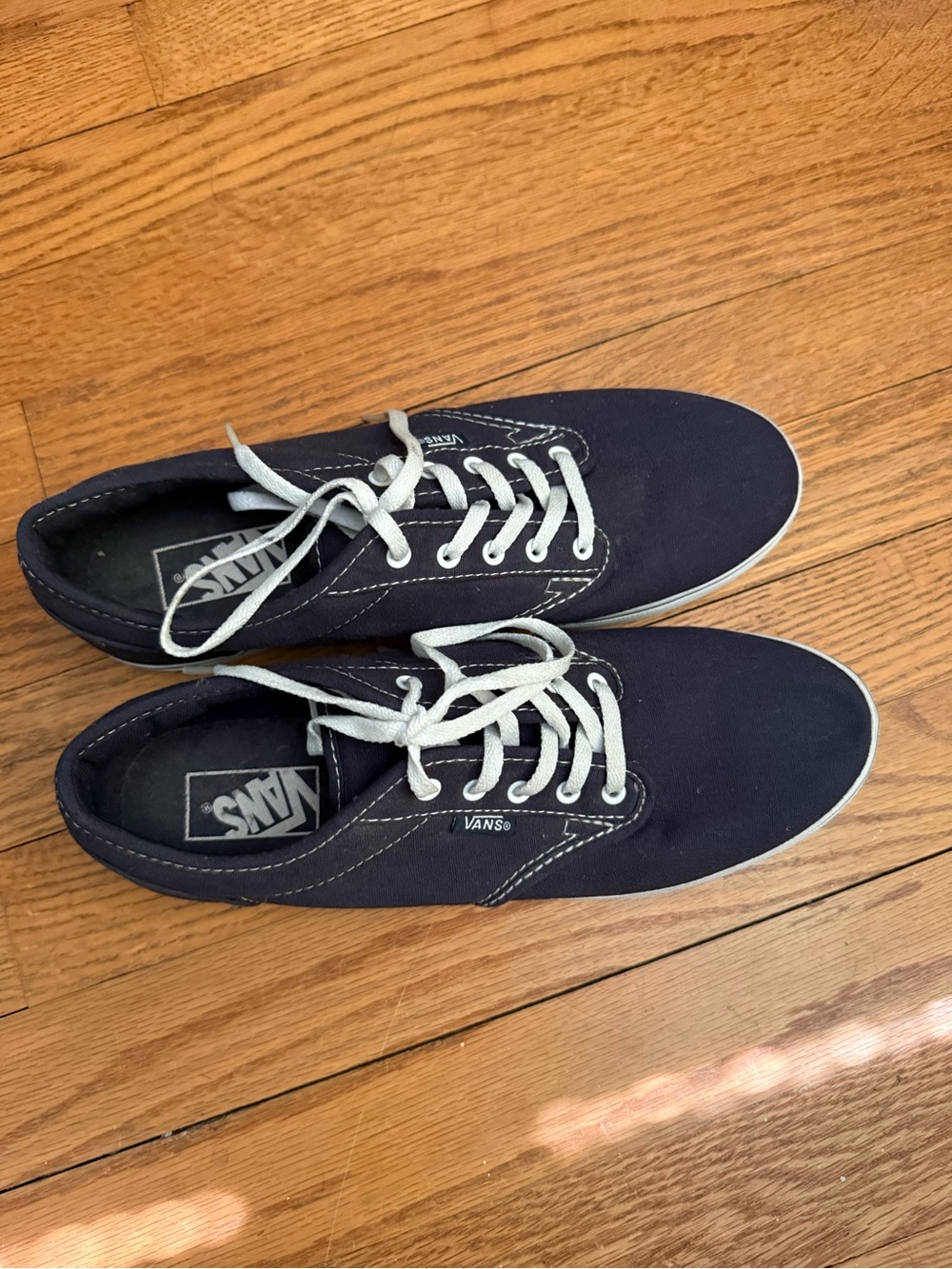 Vans Low-Top Canvas Sneakers - Navy with White Laces
